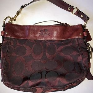 Coach Signature Zoe Shoulder Bag 12657 Maroon/Red